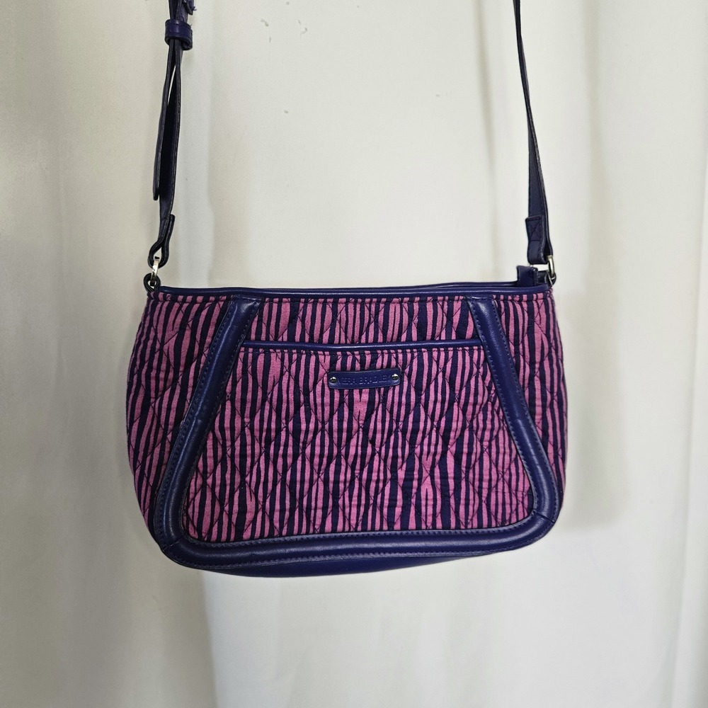 Vera Bradley Impressionista Stripe Trimmed‎ Trapeze Crossbody Bag